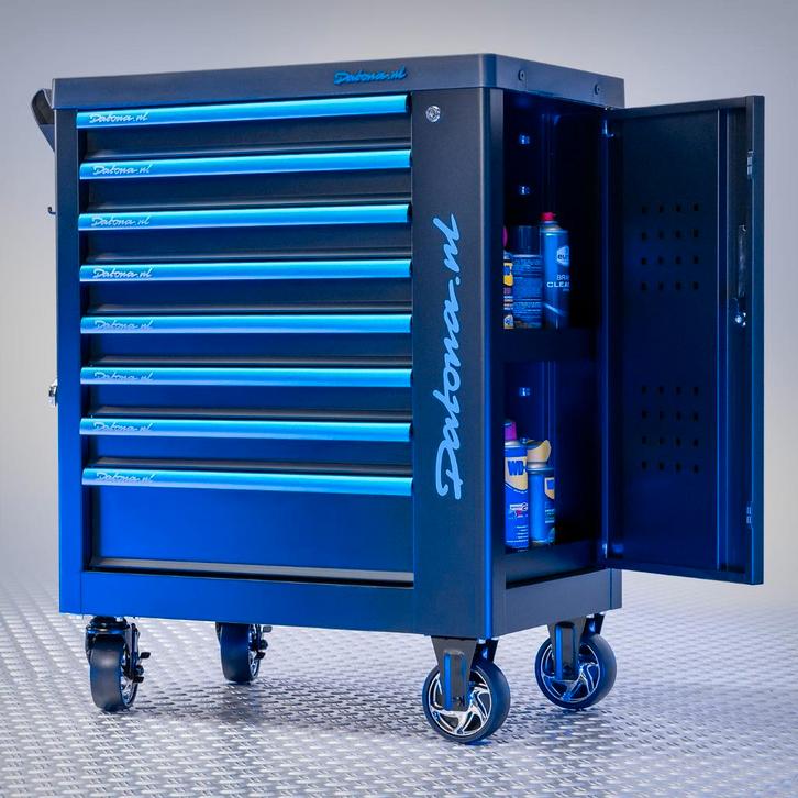 Datona Gereedschapswagen 8 lades met gatenbord, slot en, Doe-het-zelf en Verbouw, Gereedschapskisten, Nieuw, Ophalen of Verzenden