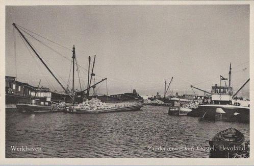 ZUIDERZEEWERKEN - Werkhaven Zuiderzeewerken Oostel. Flevo..., Verzamelen, Ansichtkaarten | Nederland, Verzenden
