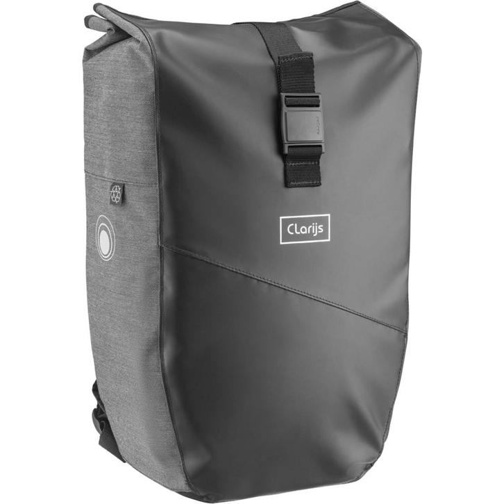 Clarijs rugtas variobag 24L zwart-grijs, Fietsen en Brommers, Fietsaccessoires | Fietstassen, Nieuw, Verzenden