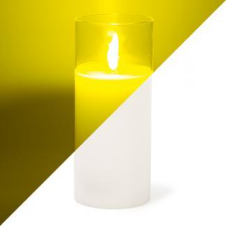 Led kaars | 18 cm | Lumineo (In glas, Timer, Wit), Huis en Inrichting, Woonaccessoires | Kandelaars en Kaarsen, Nieuw, Verzenden