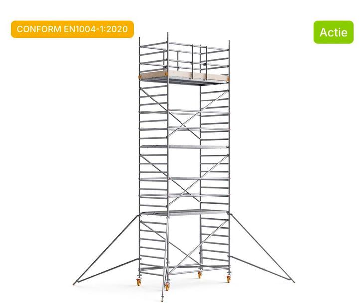 Custers Steiger 8 Meter WH – Uit Voorraad Leverbaar, Doe-het-zelf en Verbouw, Steigers, 5 meter of hoger, Nieuw, Rolsteiger of Kamersteiger