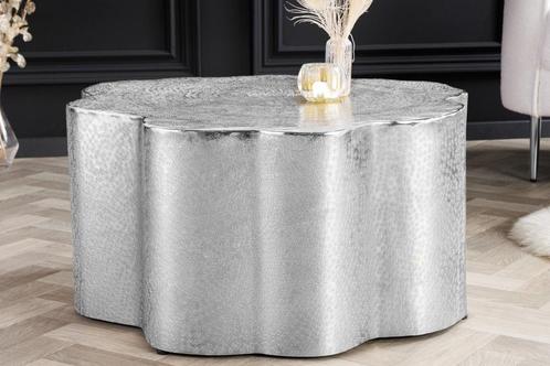 Design salontafel ORGANIC ORIENT 75cm zilver handgemaakt -, Huis en Inrichting, Tafels | Salontafels, Ophalen of Verzenden