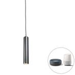 Smart design hanglamp zwart incl. wifi GU10 lichtbron - Tuba, Nieuw, Overige materialen, Modern, 75 cm of meer