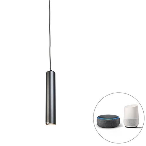 Smart design hanglamp zwart incl. wifi GU10 lichtbron - Tuba, Huis en Inrichting, Lampen | Hanglampen, Nieuw, Overige materialen