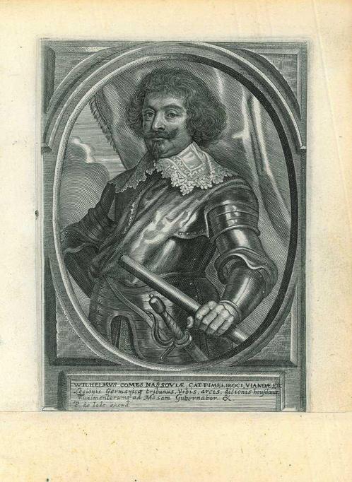 Portrait of William of Nassau-Siegen, Antiek en Kunst, Kunst | Etsen en Gravures