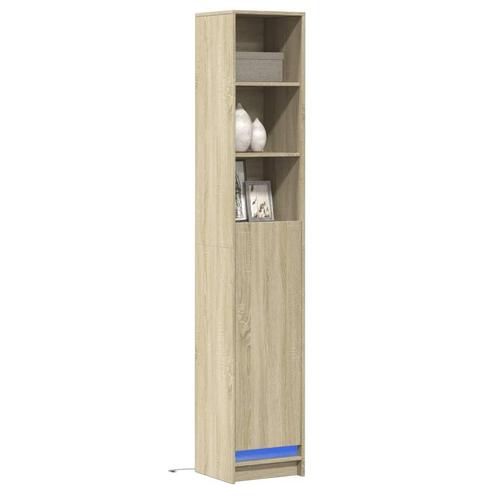 vidaXL Dressoir met LED 36x32,5x200cm bewerkt hout sonoma, Huis en Inrichting, Kasten | Dressoirs, 25 tot 50 cm, Nieuw, Minder dan 50 cm