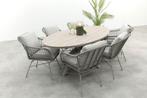 GI Margriet/Edison 6-persoons ovale tuinset 220x115 cm. -, Tuin en Terras, Verzenden, Nieuw, Wicker, Tuinset