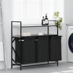 vidaXL Wasmand 3 vakken met planken grijs sonoma eiken, Tuin en Terras, Verzenden, Nieuw