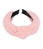 Haarband Diadeem Knoop Teddy Stof 4cm Roze, Sieraden, Tassen en Uiterlijk, Verzenden, Nieuw