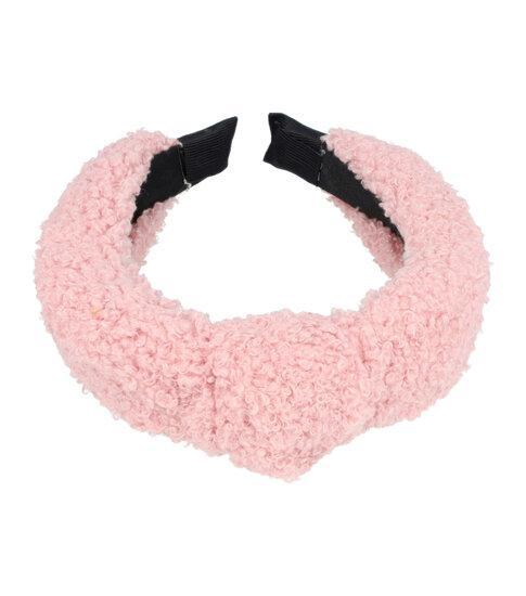 Haarband Diadeem Knoop Teddy Stof 4cm Roze, Sieraden, Tassen en Uiterlijk, Uiterlijk | Haarverzorging, Verzenden