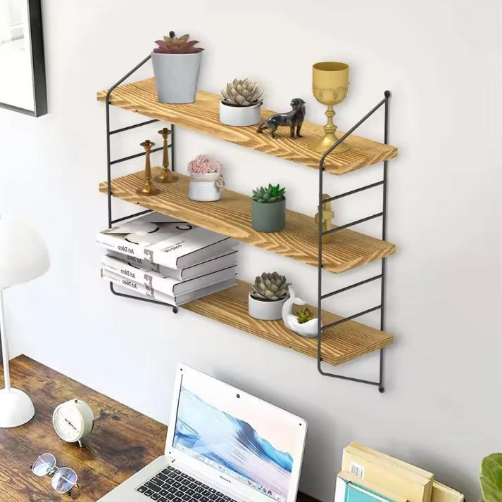 Zwevende Wandplanken Set – Houten Planken Industrieel, Huis en Inrichting, Kasten | Boekenkasten, Nieuw, Verzenden