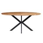 Mangohouten Eettafel Ovaal Julia 160x90 cm (2,5 cm), Verzenden, Nieuw, Industriële meubels, Ovaal