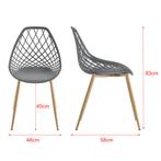 Eetkamerstoel set van 2 kunststof metaal grijs en beukenkleu, Huis en Inrichting, Stoelen, Verzenden, Nieuw