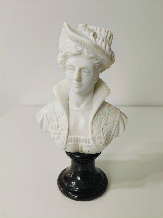 sculptuur, Elegant Neo-Renaissance Female Bust – Hand-Carved, Antiek en Kunst, Curiosa en Brocante