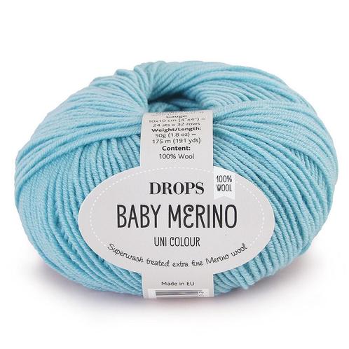 DROPS Baby Merino Uni Colour - 10 lichtturkoois - Wol Gare, Hobby en Vrije tijd, Breien en Haken, Ophalen of Verzenden