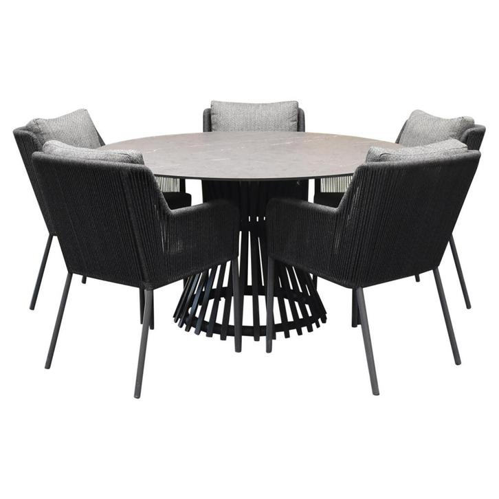 Sussex Pasadena dining tuinset 140xH75 cm rond 6 delig, Tuin en Terras, Tuinsets en Loungesets, Nieuw, Ophalen of Verzenden