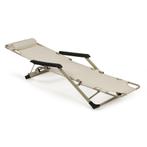 Tuinstoel ligstoel 2-in-1 met hoofdsteun - Beige, Tuin en Terras, Ophalen of Verzenden, Nieuw