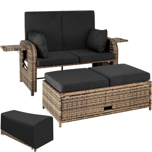 Wicker bank Kreta met aluminium frame, inclusief beschermhoe, Tuin en Terras, Tuinsets en Loungesets, Verzenden