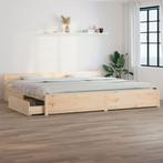 vidaXL Bedframe met lades wit 180x200 cm Super King Size, Eenpersoons, Bruin, Verzenden, Nieuw