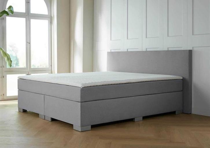 ACTIE! Boxspring Nantes 180 200 Grijs, Huis en Inrichting, Slaapkamer | Boxsprings, 180 cm, 200 cm, Grijs, Tweepersoons, Nieuw