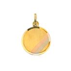 Gouden graveerplaatje rond (kettinghanger, gouden hanger), Sieraden, Tassen en Uiterlijk, Bedels, Ophalen of Verzenden, Gebruikt