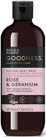 BAYLIS & HARDING GOODNESS ROSE & GERANIUM BODY WASH DOUCHE.., Verzenden, Nieuw