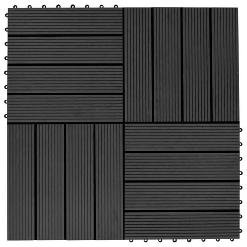 vidaXL 22 st Terrastegels 30x30 cm 2 m² HKC zwart, Doe-het-zelf en Verbouw, Vloerdelen en Plavuizen, Nieuw, Verzenden