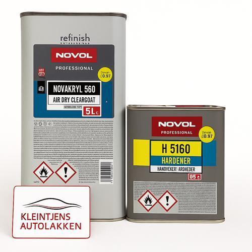 Novol Novakryl 560 + H5160 Verharder – 2K Blanke Lakset 7.5L, Auto diversen, Overige Auto diversen, Ophalen of Verzenden