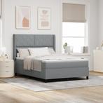 vidaXL Boxspringbed met Matras Lichtgrijs 140x200 cm Stof, Verzenden, 140 cm, 200 cm, Stof
