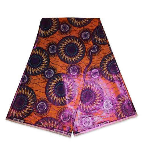 Afrikaanse stof - OSIKANI - Oranje rotor met rosé goud effec, Hobby en Vrije tijd, Stoffen en Lappen, Nieuw, Ophalen of Verzenden