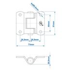ProPlus Vlinderscharnier - Gegalvaniseerd staal - 73 x 61..., Ophalen of Verzenden, Nieuw