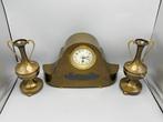 Klok en garnituur set (3) - Art Deco Koper - 1900-1910,, Antiek en Kunst