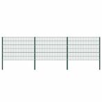 vidaXL Schuttingpaneel met palen ijzer 522x120 cm groen, Tuin en Terras, Schuttingen, Verzenden, Nieuw, IJzer, 2 meter of meer