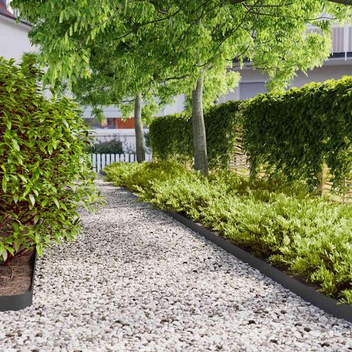 vidaXL Gazonranden 10 st 10x103 cm koudgewalst staal zwart, Tuin en Terras, Overige Tuin en Terras, Nieuw, Verzenden