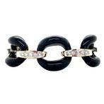 Witgouden vintage armband met onyx en diamant 14 krt, Sieraden, Tassen en Uiterlijk, Armbanden, Ophalen of Verzenden, Nieuw