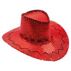 Hoed Cowboy Sequin Rood, Ophalen of Verzenden, Nieuw