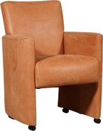 Oranje leren moderne eetkamerfauteuil - Kenia Leer Rost (ora, Huis en Inrichting, Stoelen, Nieuw, Leer, Ophalen of Verzenden, Landelijk