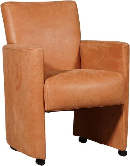 Oranje leren moderne eetkamerfauteuil - Kenia Leer Rost (ora, Huis en Inrichting, Stoelen, Eén, Nieuw, Leer, Ophalen of Verzenden