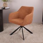 Eetkamerstoel met armleuning | Stof | Bruin | DS4U Seff, Huis en Inrichting, Stoelen, Ophalen of Verzenden, Nieuw