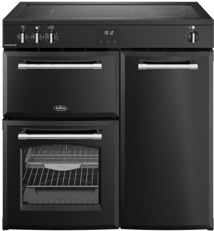 Belling FARMHOUSE 90Ei BLK fornuis inductie, Witgoed en Apparatuur, Fornuizen, 60 cm of meer, Vrijstaand, 5 kookzones of meer