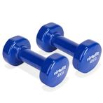 VirtuFit Vinyl Dumbbell Set Pro - 2 x 4 kg - Blauw, Verzenden, Nieuw