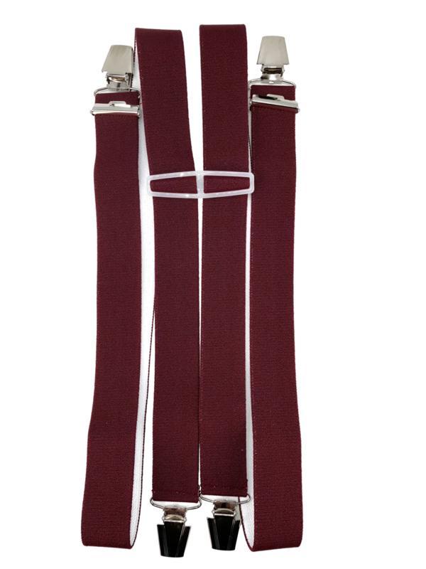 Bordeaux Bretels met 4 extra sterke clips, Kleding | Heren, Riemen en Ceinturen, Nieuw, Verzenden