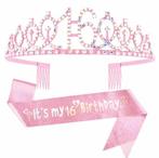 Sweet Sixteen ballonnenset roze wit goud, Verzenden, Nieuw, Versiering, Verjaardag