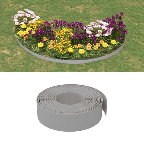 vidaXL Tuinrand 10 m 15 cm polyetheen grijs, Tuin en Terras, Overige Tuin en Terras, Nieuw, Verzenden