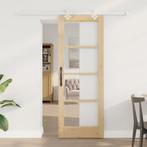 vidaXL Schuifdeur Handmatig Bruin 73.5 x 198.5 cm Hout en, Doe-het-zelf en Verbouw, Deuren en Horren, Verzenden, Nieuw