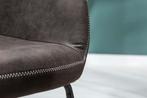 Design stoel MUSTANG antiek grijs microvezel met armleuning, Ophalen of Verzenden, Nieuw