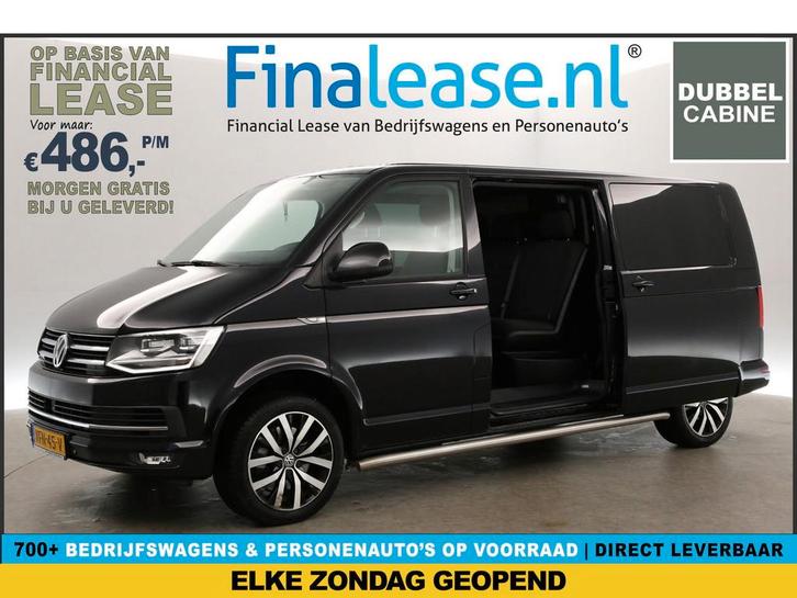 Volkswagen Transporter 2.0 TDI L2H1 204PK Automaat DC Airco, Auto's, Bestelauto's, Lease, Automaat, Diesel, Volkswagen, Zwart