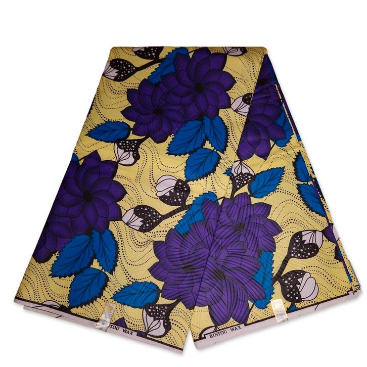 Afrikaanse stof - Flowers - Polycotton, Hobby en Vrije tijd, Stoffen en Lappen, Nieuw, Ophalen of Verzenden