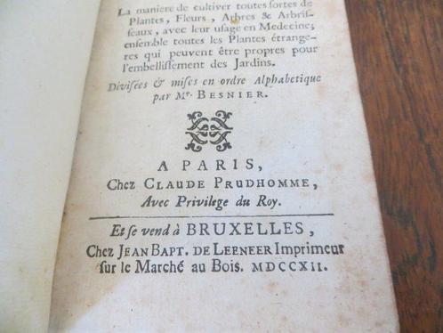 M. Besnier - Le Jardinier Botaniste - 1712, Antiek en Kunst, Antiek | Boeken en Bijbels