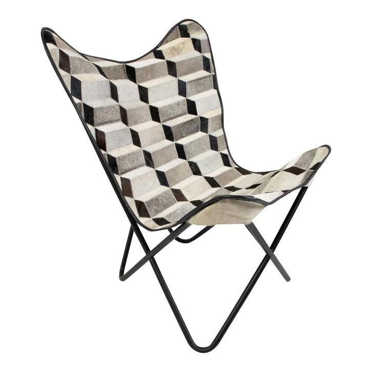 Butterfly Chair koe illusie multicolor 65x65x90cm, Huis en Inrichting, Woonaccessoires | Overige, Verzenden